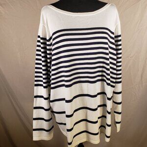 NWT Chico's White & Navy Nautical Striped Sweater - Chico's 4